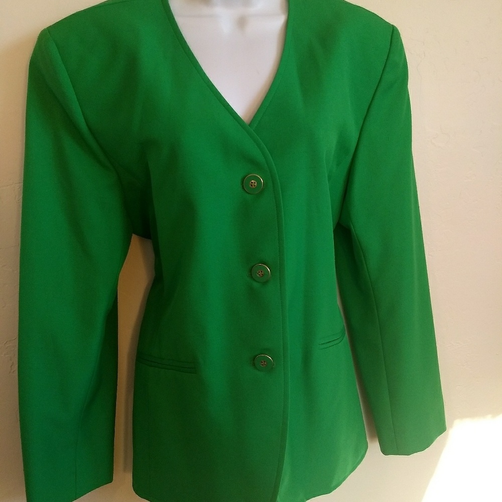 Vintage Emerald Green blazer  Jacket button Up 16